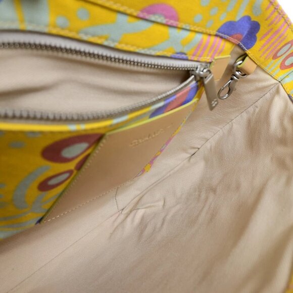 CHANEL CC High Summer Tote Bag Shoulder Canvas Leather Flower Yellow - Picture 14 of 16